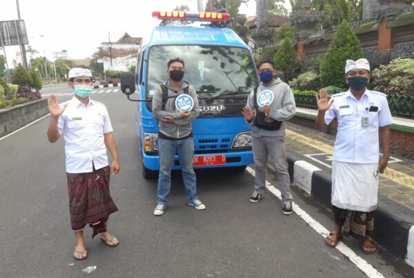 Sosialisasi P4GN dan COVID19 di depan Monumen Puputan Klungkung