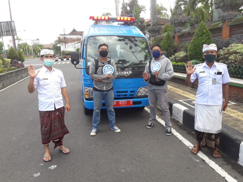 Sosialisasi P4GN dan COVID19 di depan Monumen Puputan Klungkung