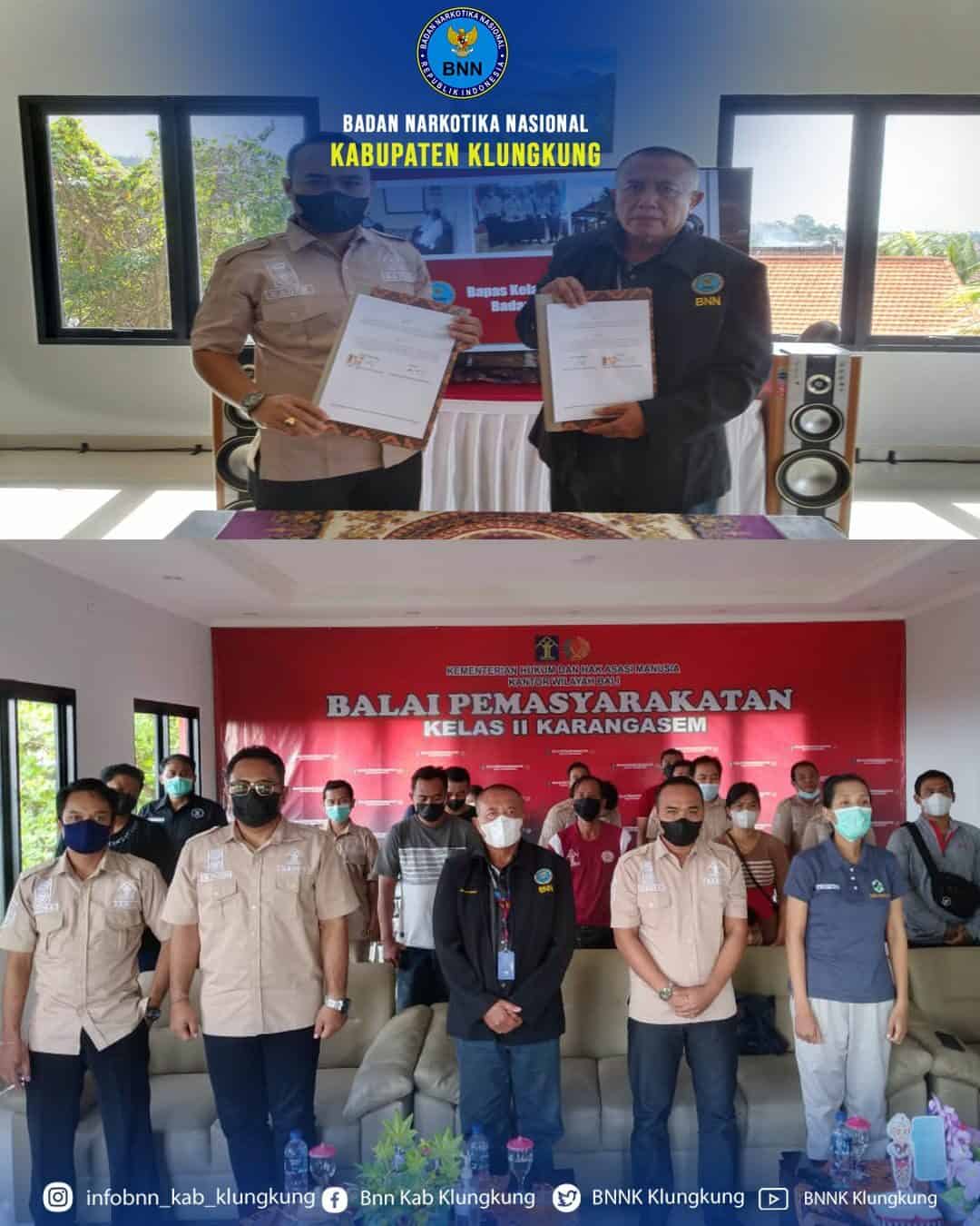 Penandatanganan PKS Antara BNN Kabupaten Klungkung dengan Bapas Kelas II Karangasem