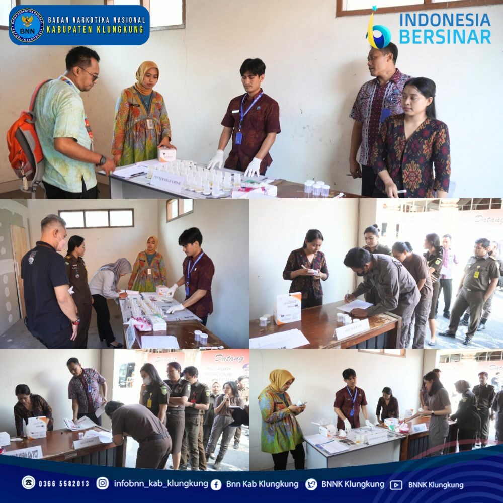 BNN Kabupaten Klungkung Lakukan Test Urine Di Kejaksaan Negeri Klungkung Dalam Rangkaian Kegiatan Pasca HANI 2024 Konsep Otomatis