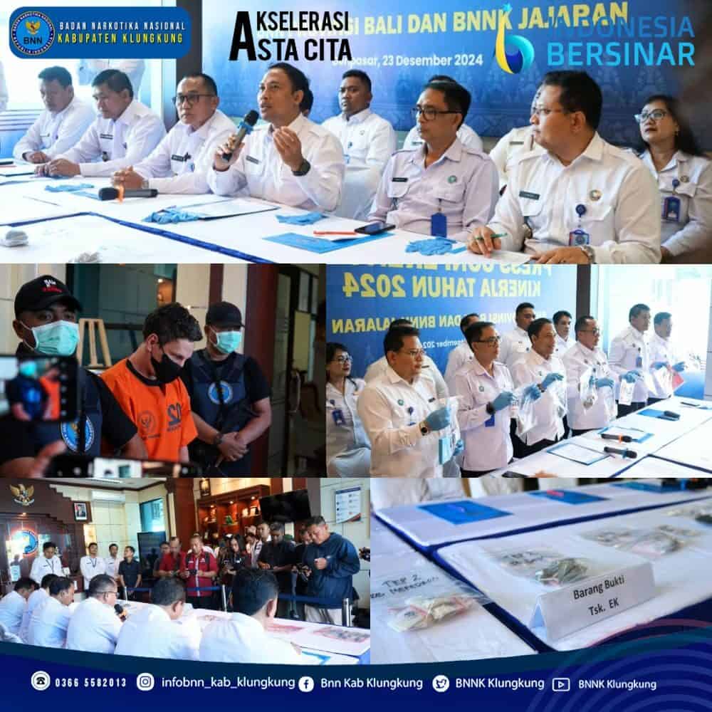 Press Release Pelaksanaan Program Pencegahan Pemberantasan Penyalahgunaan Peredaran Gelap Narkotika dan Kinerja Tahun 2024 BNN Provinsi Bali dan Jajaran